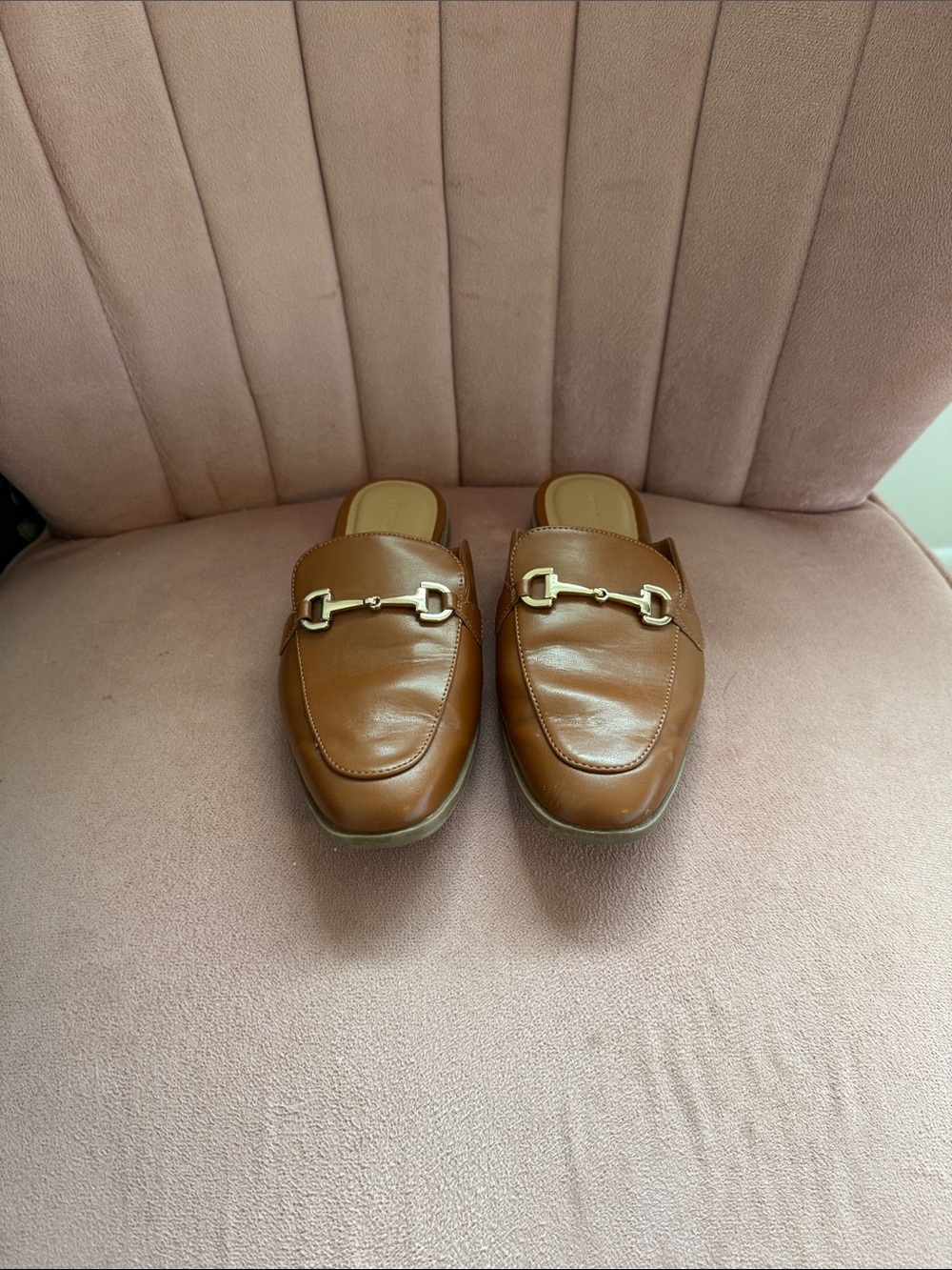 Women’s Brown Leather Horsebit Slip-On Loafers